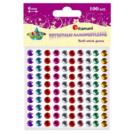 Kryształki samoprzylepne Titanum Mix, 100szt